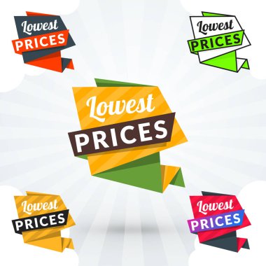 Promosyon rozetleri ve Satılık Etiketler. Vektör çizim