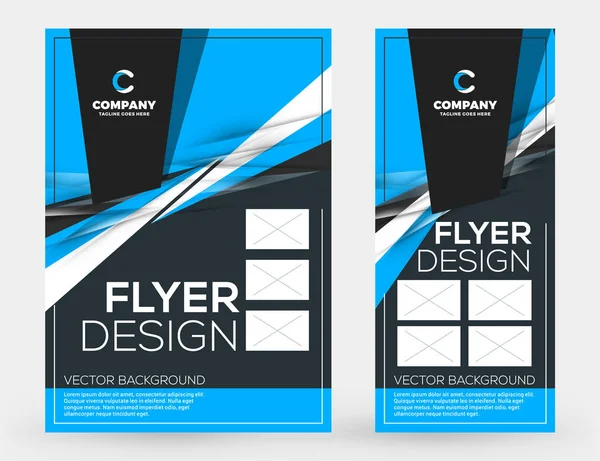 抽象的なベクトル ビジネス パンフレット カバーまたはバナーのデザイン テンプレート。チラシと抽象的な青と黒の背景のポスター — ストックベクタ