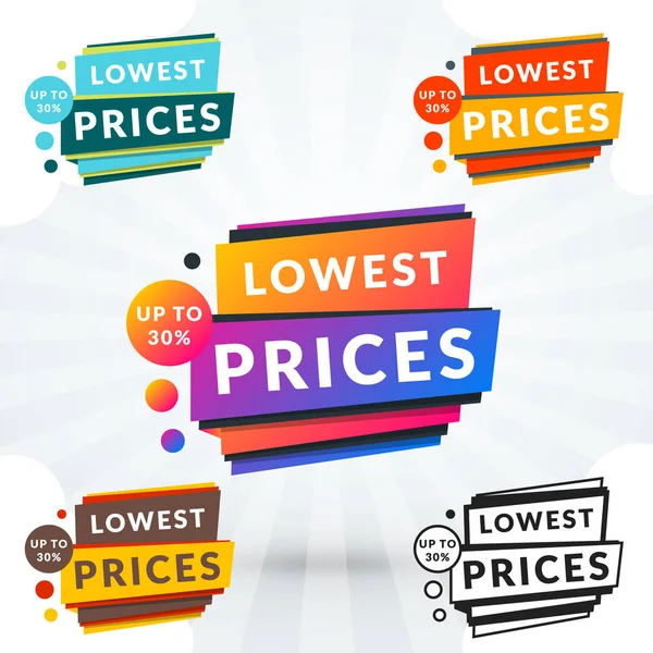 Promosyon rozetleri ve Satılık Etiketler. Vektör çizim