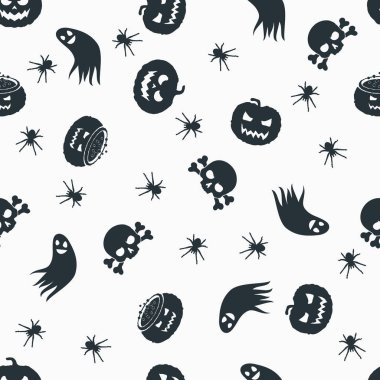 Cadılar Bayramı sorunsuz vektör desen arka plan tasarımı