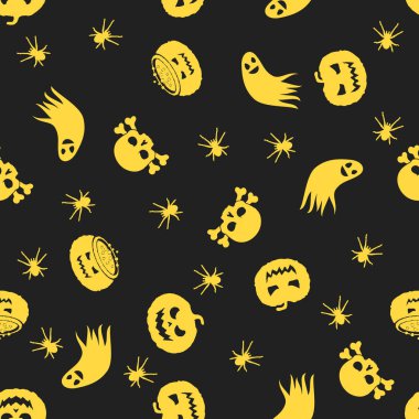 Cadılar Bayramı sorunsuz vektör desen arka plan tasarımı