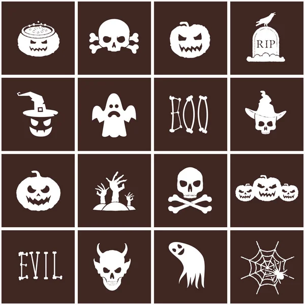 Kolekcja ikony Halloween. Ilustracja wektorowa — Wektor stockowy