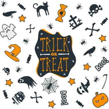 Cadılar Bayramı arka plan. Dikişsiz desen tasarım. Vektör çizim.