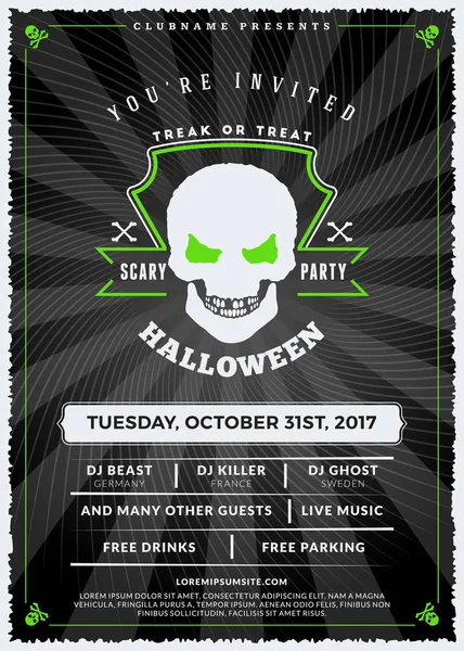 Cadılar Bayramı kutlamaları. Dokulu arka plan Vintage etiketinde. Cadılar Bayramı partisi için tipografi poster veya el ilanı şablonu