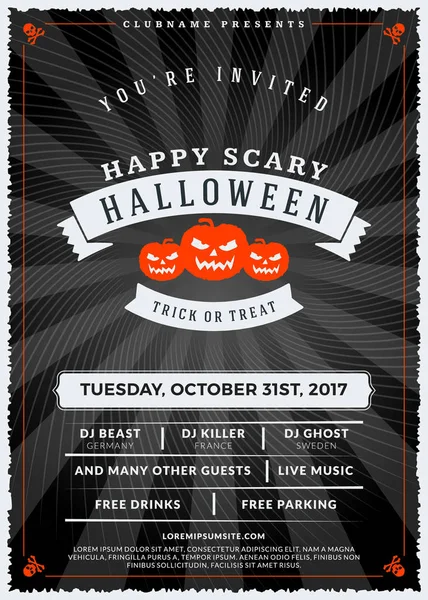 Cadılar Bayramı kutlamaları. Dokulu arka plan Vintage etiketinde. Cadılar Bayramı partisi için tipografi poster veya el ilanı şablonu