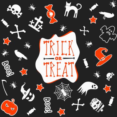 Cadılar Bayramı arka plan. Dikişsiz desen tasarım. Vektör çizim.