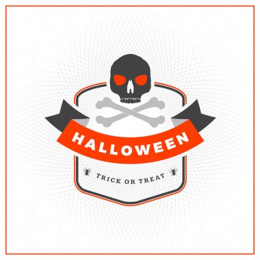 Mutlu Cadılar Bayramı rozet, etiket, etiket. Tasarım öğesi için tebrik kartı veya parti el ilanı. Vektör çizim