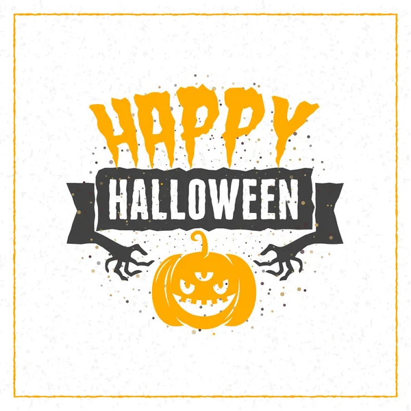 Happy Halloween kartkę z życzeniami. Typografia elementów projektu do kartkę z życzeniami lub strona ulotki. Ilustracja wektorowa — Wektor stockowy