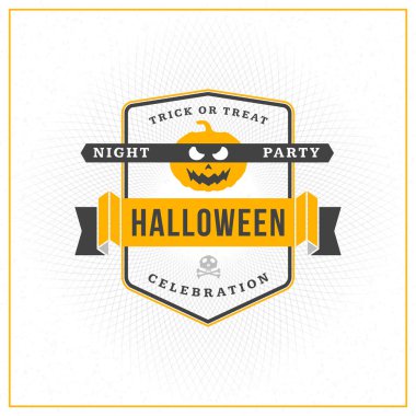 Mutlu Cadılar Bayramı rozet, etiket, etiket. Tasarım öğesi için tebrik kartı veya parti el ilanı. Vektör çizim