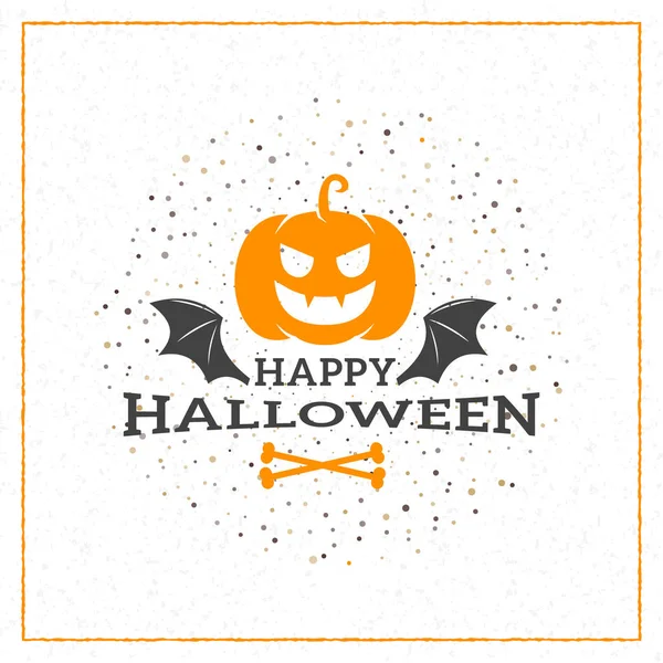 Šťastný Halloween blahopřání. Typografické prvky pro blahopřání nebo Pozvánka na oslavu. Vektorové ilustrace — Stockový vektor