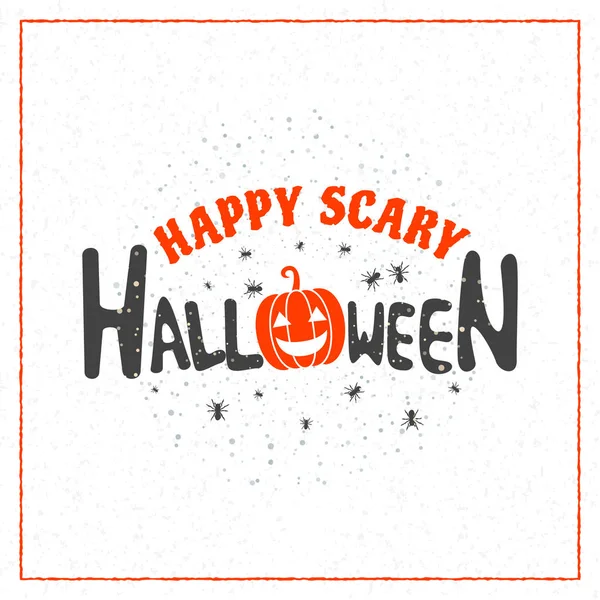 Joyeux Halloween carte de voeux. Éléments de design typographique pour carte de vœux ou flyer de fête. Illustration vectorielle — Image vectorielle