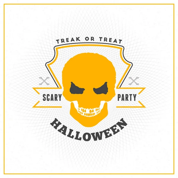 Šťastný Halloween odznak, nálepka, label. Designový prvek pro blahopřání nebo Pozvánka na oslavu. Vektorové ilustrace — Stockový vektor