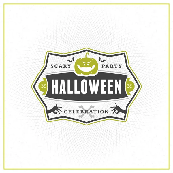 Fröhliche Halloween-Plakette, Aufkleber, Aufkleber. Gestaltungselement für Grußkarte oder Partyflyer. Vektorillustration — Stockvektor