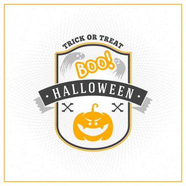 Mutlu Cadılar Bayramı rozet, etiket, etiket. Tasarım öğesi için tebrik kartı veya parti el ilanı. Vektör çizim