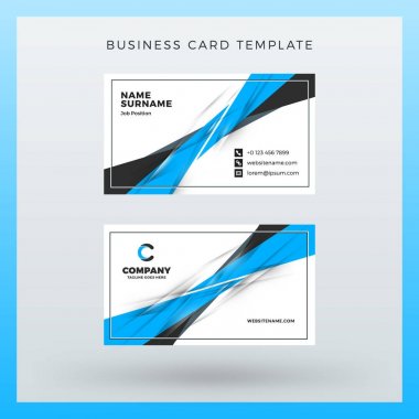 Çift taraflı yatay kartvizit şablon arka plan ile. Vektör mockup çizim. İleti örneği tasarım