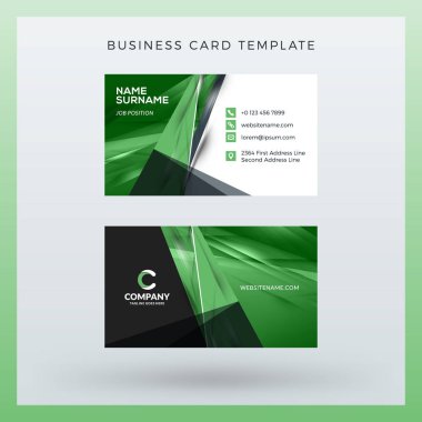 Çift taraflı yatay kartvizit şablon arka plan ile. Vektör mockup çizim. İleti örneği tasarım