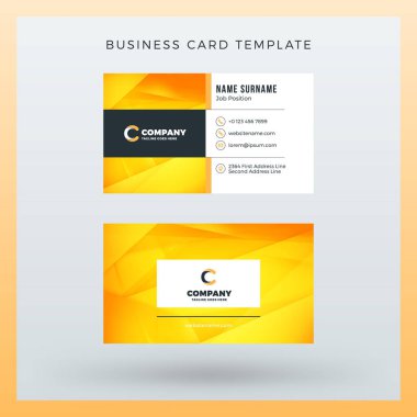 Çift taraflı yatay kartvizit şablon arka plan ile. Vektör mockup çizim. İleti örneği tasarım