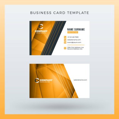 Çift taraflı yatay kartvizit şablon arka plan ile. Vektör mockup çizim. İleti örneği tasarım