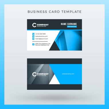 Çift taraflı yatay kartvizit şablon arka plan ile. Vektör mockup çizim. İleti örneği tasarım