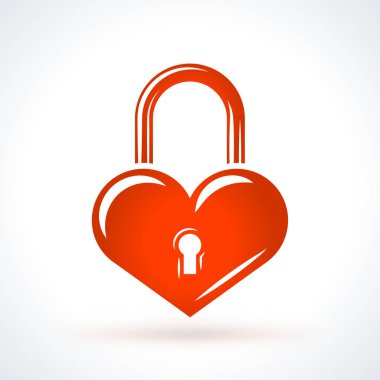 Kalp kilit şeklinde. St Sevgililer günü vektör tasarım öğesi. Aşk, düğün ya da romantik dekoratif sembolü dating