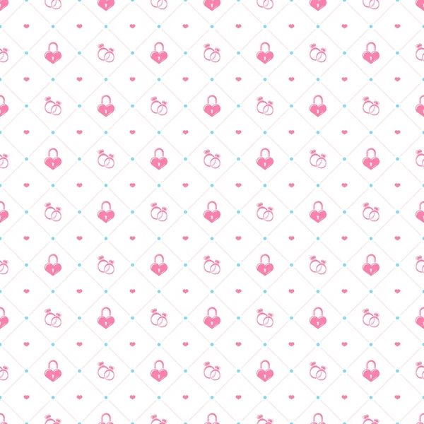 Dikişsiz desen Sevgililer günü. Beyaz zemin üzerine kırmızı romantik ile vektör doku işaretleri