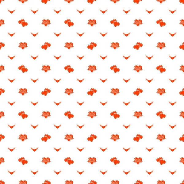 Nahtloses Muster am Valentinstag. Vektor-Textur mit roten romantischen Zeichen auf weißem Hintergrund — Stockvektor