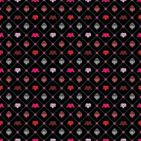 Nahtloses Muster am Valentinstag. Vektor-Textur für Grußkarten, Einladungen, Banner — Stockvektor