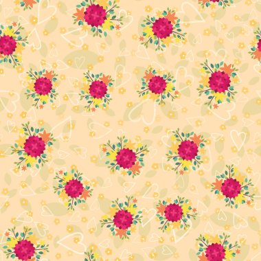 Şirin sorunsuz çiçek desenli. Bahar ya da yaz vektör arka plan