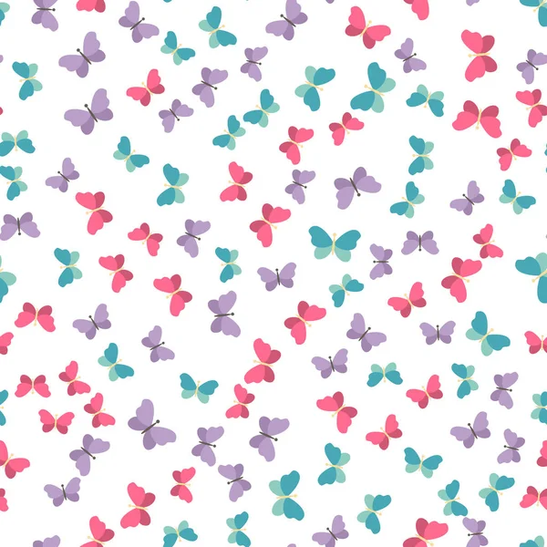 Lindo patrón de mariposa sin costuras. Primavera o verano vector fondo — Vector de stock