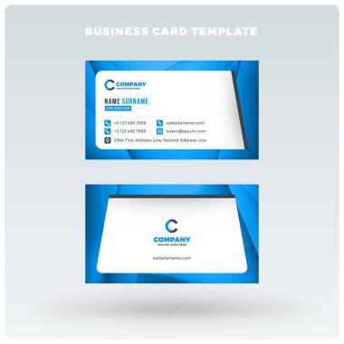 Çift taraflı yatay kartvizit şablon arka plan ile. Vektör mockup çizim. İleti örneği tasarım