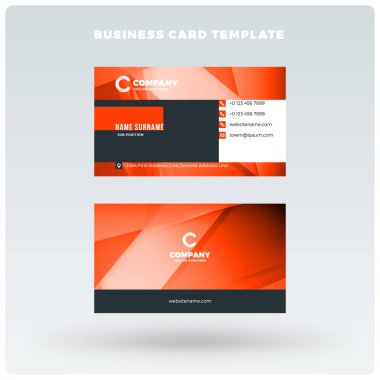 Çift taraflı yatay kartvizit şablon arka plan ile. Vektör mockup çizim. İleti örneği tasarım