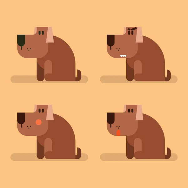 Niedlichen lustigen Hund Neufundland mit unterschiedlichen Emotionen gesetzt. sitzen, essen, wütend, beschämt, neugierig — Stockvektor