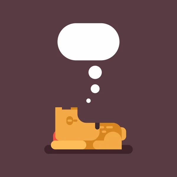 Rajzfilmfigura kicsi kutya alszik beszéd buborék. Lapos vektor-illusztráció — Stock Vector