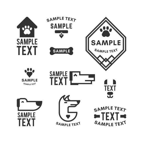 Set von Vektor-Hund-Logo und Symbole für Hundeclub oder Geschäft — Stockvektor