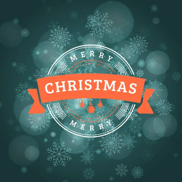 Christmas wenskaart. Vintage Christmas typografische achtergrond. Vectorillustratie — Stockvector