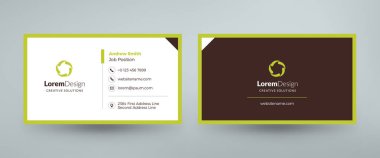 Yaratıcı ve temiz şirket kartviziti şablonu. Vektör çizimi. Kırtasiye tasarımı