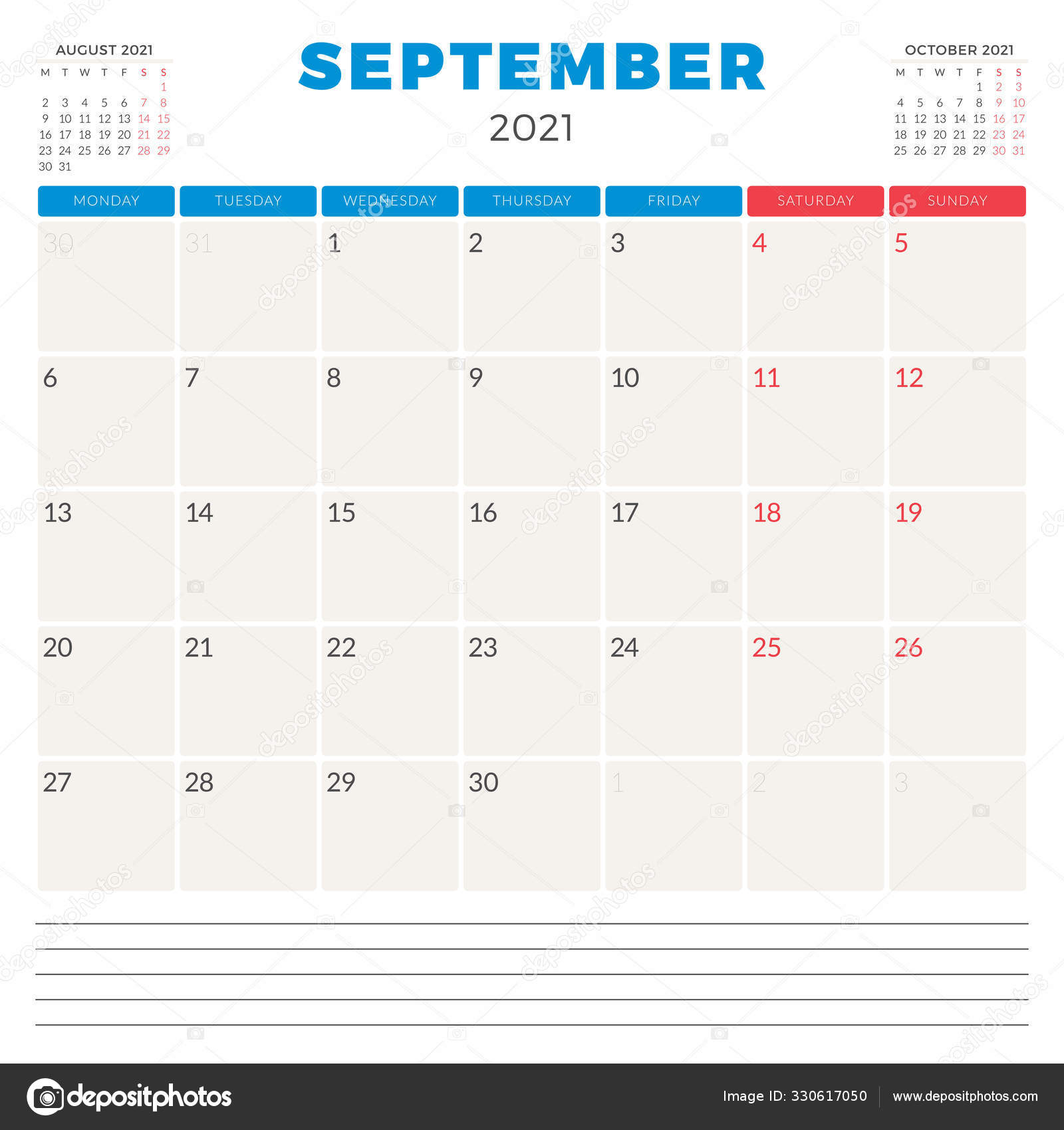 Calendar Planner For September 2021 Week Starts On Monday Printable Vector Stationery Design Template Stock Vector C Antartstock 330617050 september 2021 transits calendar