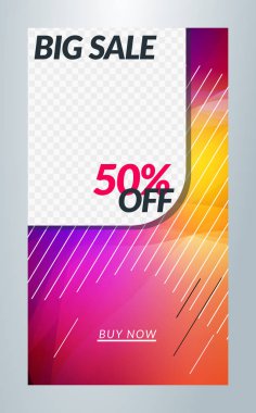 Sosyal medya hikayeleri için düzenlenebilir şablon. Instagram hikaye şablonu. Renkli vektör çizimi. Web uygulamasında promosyon