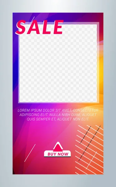 Redigerbar mall för berättelser i sociala medier. Instagram-historiemallen. Vektor färgglada illustration. Marknadsföring på webbappen Vektorgrafik