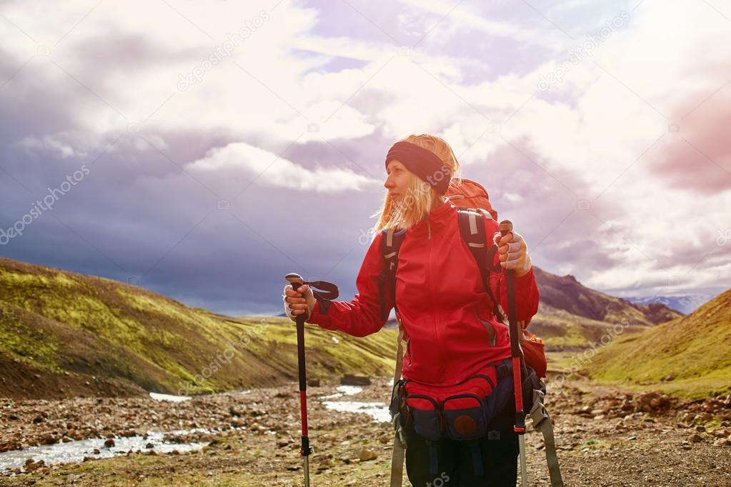 woman hiker in Iceland