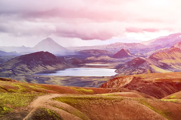 Vadisi Milli Parkı Landmannalaugar, İzlanda — Stok fotoğraf