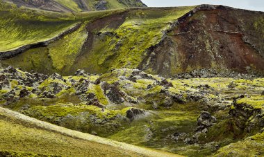 Göl kıyısında dağ yansıması, İzlanda ile