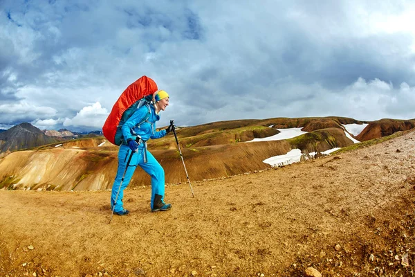 산, 아이슬란드에서 등산객 — 스톡 사진