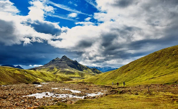 İzlanda da trekking — Stok fotoğraf