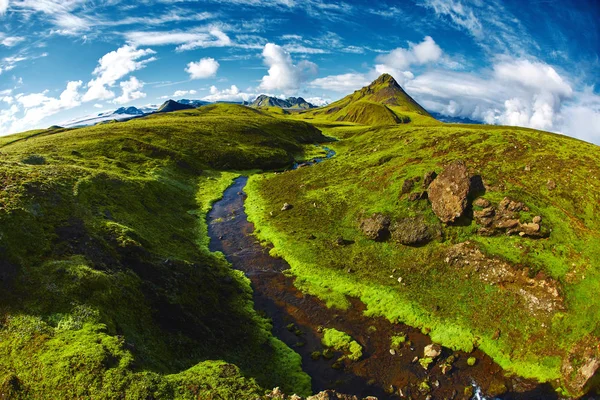 İzlanda da trekking — Stok fotoğraf