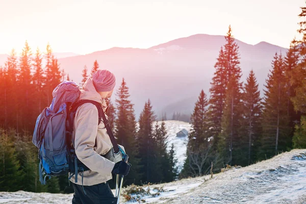 Dağlarda yürüyüş yapan