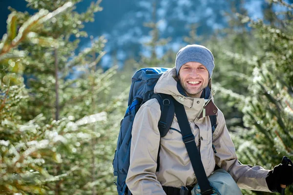 Hiker in the mountains Royalty Free Stock Images