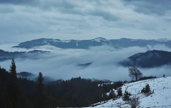 Krásný výhled na zimní hory — Stock fotografie