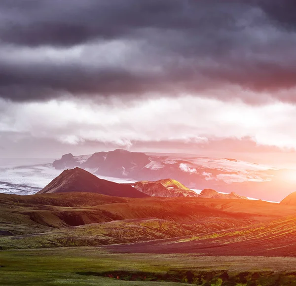 İzlanda da trekking — Stok fotoğraf