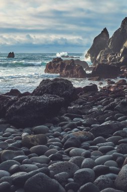 Siyah kum plaj, Reynisfjara içinde Güney İzlanda